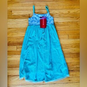 American Girl blue sea dress dress teal long girls 12 yrs old NWT